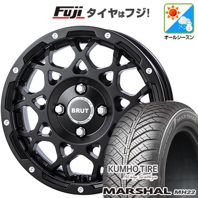 【新品 軽自動車】N-BOX タント スペーシア オールシーズンタイヤ ホイール4本セット 155/65R14 クムホ マーシャル MH22 オールシーズン(限定) トライスター BRUT BR-55 5J 14インチ(送料無料)