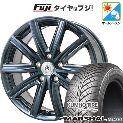 【新品国産車用5穴100】 オールシーズンタイヤ ホイール4本セット 215/45R17 クムホ マーシャル MH22 オールシーズン(限定) テクノピア アフロディーテ MZ 7J 17インチ(送料無料)