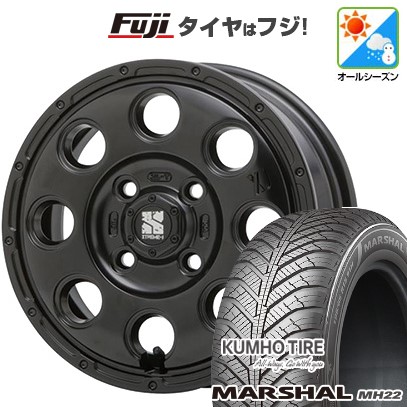 【新品 軽自動車】 オールシーズンタイヤ ホイール4本セット 145/80R13 クムホ マーシャル MH22 オールシーズン(限定) MLJ エクストリームJ KK03 4J 13インチ(送料無料)｜フジコーポレーション