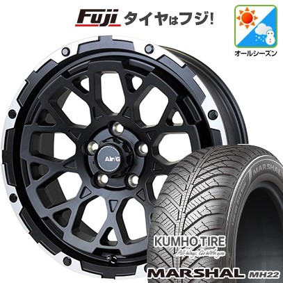 【新品国産車用5穴114.3】 オールシーズンタイヤ ホイール4本セット 215/60R17 クムホ マーシャル MH22 オールシーズン(限定) フォーバイフォーエンジニア エアージー ロックス 7J 17インチ(送料無料)