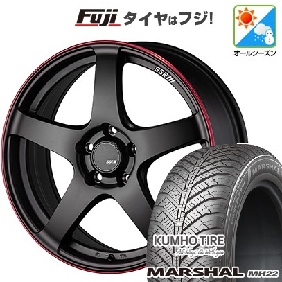 【新品国産車用5穴114.3】 オールシーズンタイヤ ホイール4本セット 205/55R17 クムホ マーシャル MH22 オールシーズン(限定) SSR GT GTV01 7J 17インチ(送料無料)