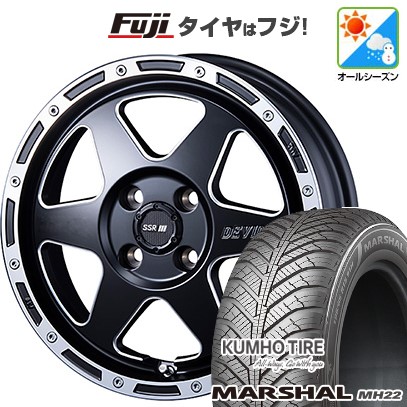 【新品国産車用4穴100】 オールシーズンタイヤ ホイール4本セット 195/55R16 91 V XL クムホ マーシャル MH22 オールシーズン(限定) SSR ディバイド TR-6 6.5J 16インチ(送料無料)
