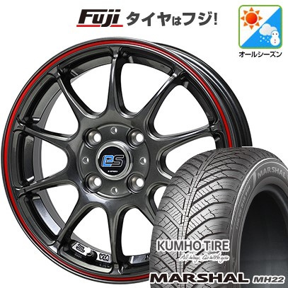 【新品国産車用4穴100】 オールシーズンタイヤ ホイール4本セット 185/60R15 クムホ マーシャル MH22 オールシーズン(限定) ホットスタッフ ジースピード es-01 5.5J 15インチ(送料無料)|フジコーポレーション