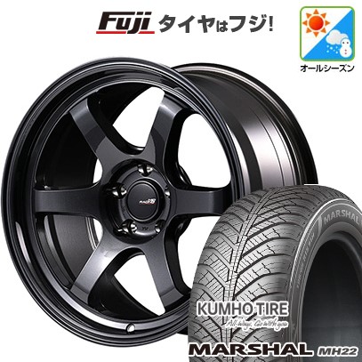 【新品国産車用5穴114.3】 オールシーズンタイヤ ホイール4本セット 235/55R18 クムホ マーシャル MH22 オールシーズン(限定) MID WHEELS MID RACING R06 7.5J 18インチ(送料無料)｜フジコーポレーション 86,295円