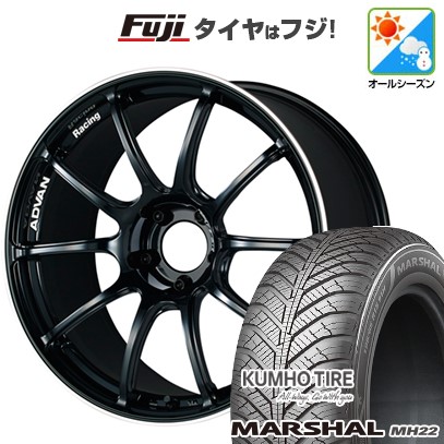 【新品国産車用5穴100】 オールシーズンタイヤ ホイール4本セット 215/45R17 クムホ マーシャル MH22 オールシーズン(限定) ヨコハマ アドバンレーシング RZII 7.5J 17インチ(送料無料)