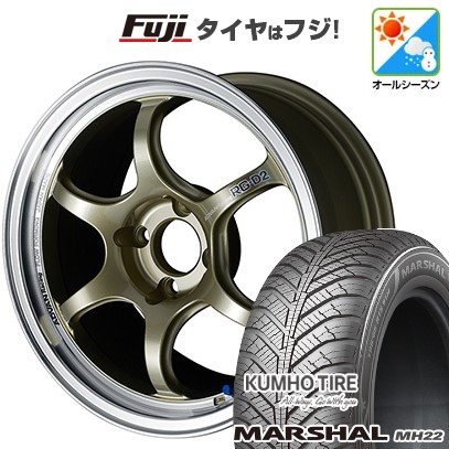 【新品国産車用4穴100】 オールシーズンタイヤ ホイール4本セット 175/65R15 クムホ マーシャル MH22 オールシーズン(限定) ヨコハマ アドバンレーシング RG-D2 6J 15インチ(送料無料)｜フジコーポレーション