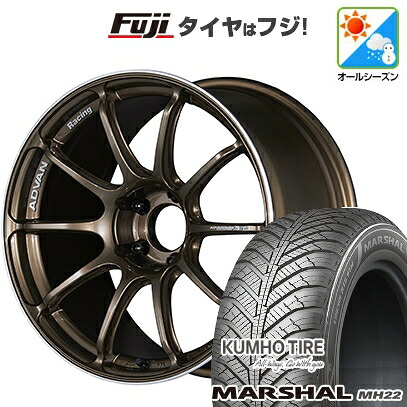 【新品国産車用5穴114.3】 オールシーズンタイヤ ホイール4本セット 225/45R18 95 W XL クムホ マーシャル MH22 オールシーズン(限定) ヨコハマ アドバンレーシング RSIII 7.5J 18インチ(送料無料)