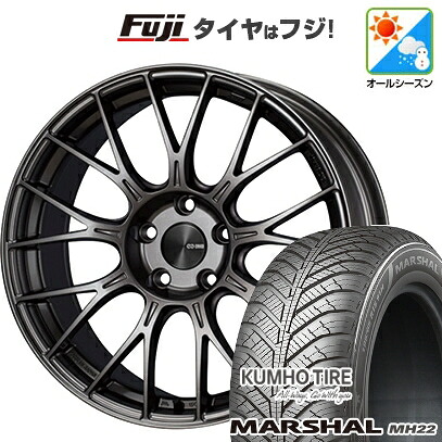 【新品国産車用5穴100】 オールシーズンタイヤ ホイール4本セット 205/50R17 93 W XL クムホ マーシャル MH22 オールシーズン(限定) ENKEI エンケイ PFM1 17インチ(送料無料)