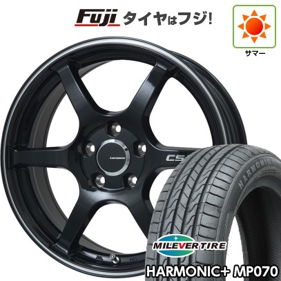 【新品】60系プリウス 夏タイヤ ホイール4本セット 195/60R17 ミレバー ハーモニック プラス MP070(限定) レアマイスター CS-V6(グロスブラック/ラインポリッシュ) 7J 17インチ(送料無料)