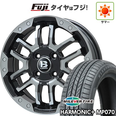 【新品】ライズ/ロッキー（ガソリン） 夏タイヤ ホイール4本セット 195/60R17 ミレバー ハーモニック プラス MP070(限定) ビッグウエイ B-LUGNAS FRD(ブラックポリッシュ/ブラッククリア) 6.5J 17インチ(送料無料)
