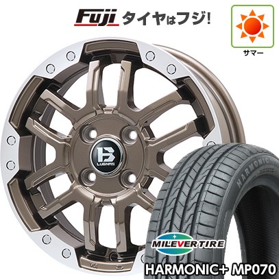 【新品】ライズ/ロッキー（ガソリン） 夏タイヤ ホイール4本セット 195/60R17 ミレバー ハーモニック プラス MP070(限定) ビッグウエイ B-LUGNAS FRD(ブロンズ/リムポリッシュ) 6.5J 17インチ(送料無料)