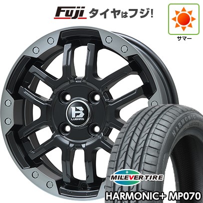 【新品】ライズ/ロッキー(ガソリン) 夏タイヤ ホイール4本セット 195/60R17 ミレバー ハーモニック プラス MP070(限定) ビッグウエイ B-LUGNAS FRD(マットブラック/ブラッククリアリム) 6.5J 17インチ(送料無料)|フジコーポレーション