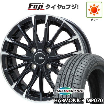 【新品】ライズ/ロッキー（ガソリン） 夏タイヤ ホイール4本セット 195/60R17 ミレバー ハーモニック プラス MP070(限定) ブランドルライン DF-10M グロスブラック/カットスポーク 6.5J 17インチ(送料無料)｜フジコーポレーション
