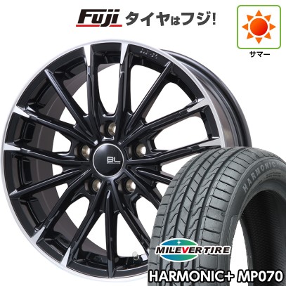【新品】ライズ/ロッキー（ハイブリッド） 夏タイヤ ホイール4本セット 195/60R17 ミレバー ハーモニック プラス MP070(限定) ブランドルライン DF-10M グロスブラック/カットスポーク 17インチ(送料無料) サマータイヤ｜フジコーポレーション