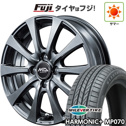 【新品 軽自動車】N-BOX タント スペーシア 夏タイヤ ホイール4本セット 165/55R15 ミレバー ハーモニック プラス MP070(限定) MID WHEELS G10 4.5J 15インチ(送料無料) 38,480円