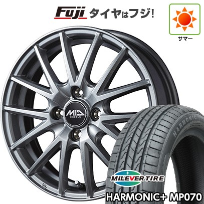 【新品 軽自動車】N-BOX タント スペーシア 夏タイヤ ホイール4本セット 165/55R15 ミレバー ハーモニック プラス MP070(限定) MID WHEELS SQ27 4.5J 15インチ(送料無料)