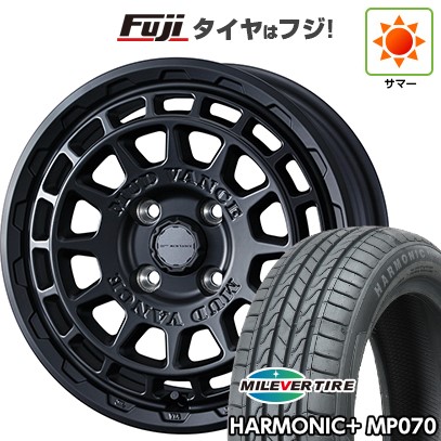 【新品 軽自動車】N-BOX タント スペーシア 夏タイヤ ホイール4本セット 165/55R15 ミレバー ハーモニック プラス MP070(限定) WEDS ウェッズアドベンチャー マッドヴァンス X タイプF 4.5J 15インチ(送料無料)