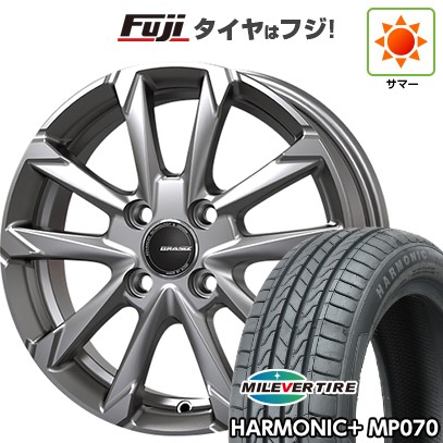 【新品 軽自動車】N-BOX タント スペーシア 夏タイヤ ホイール4本セット 165/55R15 ミレバー ハーモニック プラス MP070(限定) コーセイ クレイシズ GC36F 4.5J 15インチ(送料無料)