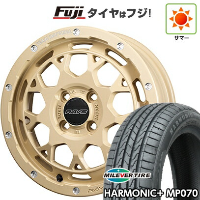 【新品 軽自動車】N-BOX タント スペーシア 夏タイヤ ホイール4本セット 165/55R15 ミレバー ハーモニック プラス MP070(限定) RAYS レイズ デイトナ M9+ コレクション 5J 15インチ(送料無料)