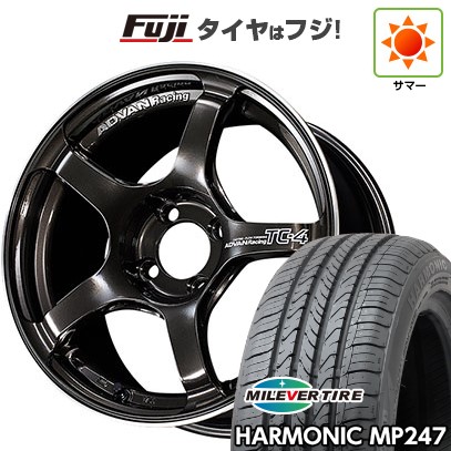 【新品国産車用5穴114.3】 夏タイヤ ホイール4本セット 205/65R16 ミレバー ハーモニック MP247(限定) ヨコハマ アドバンレーシング TC-4 7J 16インチ(送料無料)