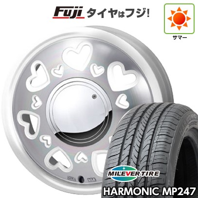 【新品 軽自動車】 夏タイヤ ホイール4本セット 165/55R14 ミレバー ハーモニック MP247(限定) モンツァ K.キューティ 14インチ(送料無料)｜フジコーポレーション