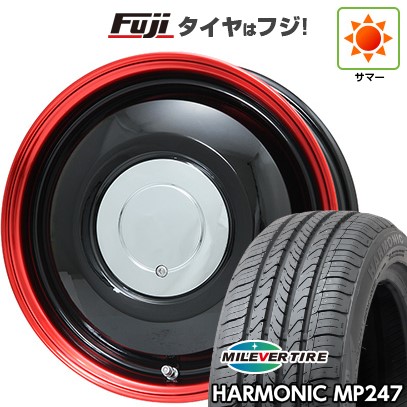 【新品 軽自動車】エブリイワゴン 夏タイヤ ホイール4本セット 165/50R15 ミレバー ハーモニック MP247(限定) WORK ワーク レッドスレッド フジオリジナルカラー 4.5J 15インチ(送料無料)