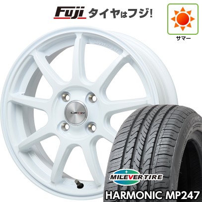 【新品 軽自動車】エブリイワゴン 夏タイヤ ホイール4本セット 165/50R15 ミレバー ハーモニック MP247(限定) レアマイスター LMスポーツ LM-QR ホワイト 5J 15インチ(送料無料)｜フジコーポレーション