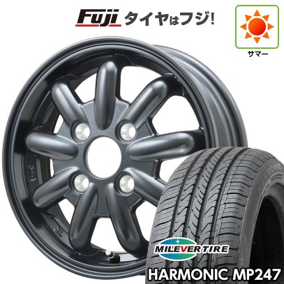 【新品 軽自動車】エブリイワゴン 夏タイヤ ホイール4本セット 165/50R15 ミレバー ハーモニック MP247(限定) ブランドルライン ストレンジャーKST-9改 ブラック 4.5J 15インチ(送料無料)