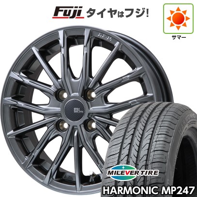 【新品 軽自動車】エブリイワゴン 夏タイヤ ホイール4本セット 165/50R15 ミレバー ハーモニック MP247(限定) ブランドルライン DF-10M ハイパーグレー 4.5J 15インチ(送料無料)｜フジコーポレーション