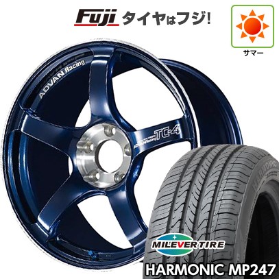 【新品 軽自動車】エブリイワゴン 夏タイヤ ホイール4本セット 165/50R15 ミレバー ハーモニック MP247(限定) ヨコハマ アドバンレーシング TC-4 SE 5J 15インチ(送料無料)