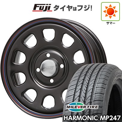 【新品 軽自動車】 夏タイヤ ホイール4本セット 165/55R14 ミレバー ハーモニック MP247(限定) MLJ デイトナSS 5J 14インチ(送料無料)