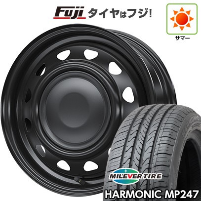 【新品 軽自動車】 夏タイヤ ホイール4本セット 165/55R14 ミレバー ハーモニック MP247(限定) WEDS ウェッズ スチールホイル ネオキャロ 4.5J 14インチ(送料無料)