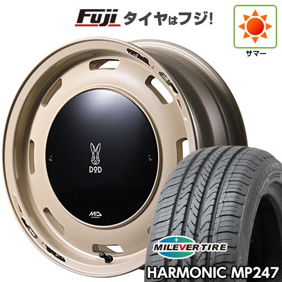 【新品 軽自動車】エブリイワゴン 夏タイヤ ホイール4本セット 165/50R15 ミレバー ハーモニック MP247(限定) MID WHEELS MID×DOD ウシャリントバリ 4.5J 15インチ(送料無料)