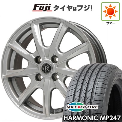 【新品 軽自動車】エブリイワゴン 夏タイヤ ホイール4本セット 165/50R15 ミレバー ハーモニック MP247(限定) ブランドルライン ボレアノ9 メタリックグレー 4.5J 15インチ(送料無料)