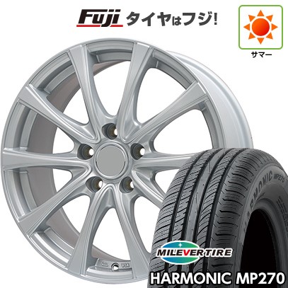 【新品国産車用5穴114.3】 夏タイヤ ホイール4本セット 195/60R16 ミレバー ハーモニック MP270(限定) エルベ エステローザ FSV シルバー 6.5J 16インチ(送料無料)|フジコーポレーション
