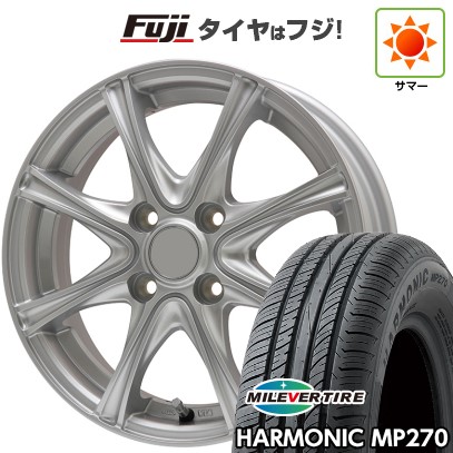 【新品国産車用4穴100】 夏タイヤ ホイール4本セット 185/55R15 ミレバー ハーモニック MP270(限定) エルベ エステローザ MZV シルバー 5.5J 15インチ(送料無料)