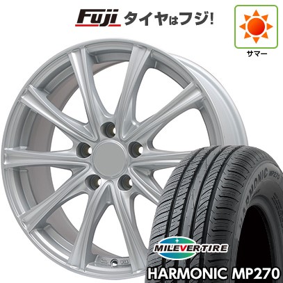 【新品国産車用5穴114.3】 夏タイヤ ホイール4本セット 195/60R16 ミレバー ハーモニック MP270(限定) エルベ エステローザ MZV シルバー 6.5J 16インチ(送料無料)｜フジコーポレーション