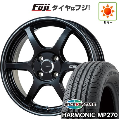 【新品国産車用4穴100】 夏タイヤ ホイール4本セット 195/55R16 ミレバー ハーモニック MP270(限定) レアマイスター CS-V6(グロスブラック/ラインポリッシュ) 6J 16インチ(送料無料)