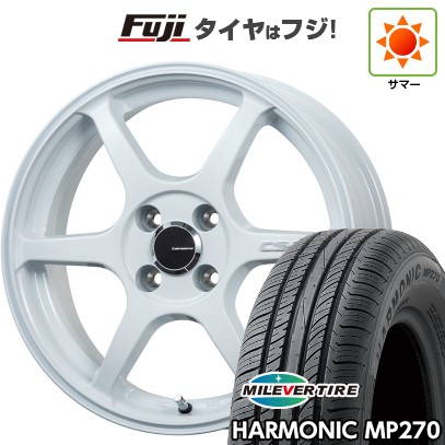 【新品国産車用4穴100】 夏タイヤ ホイール4本セット 195/55R16 ミレバー ハーモニック MP270(限定) レアマイスター CS-V6(ホワイト) 6J 16インチ(送料無料)|フジコーポレーション