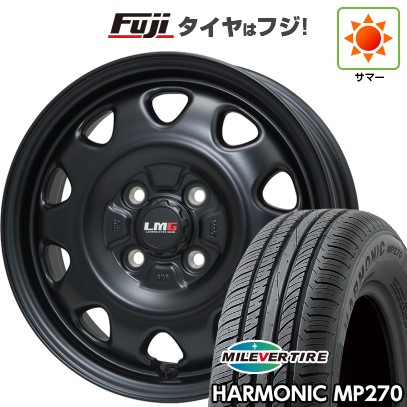 【新品国産車用4穴100】 夏タイヤ ホイール4本セット 175/65R14 ミレバー ハーモニック MP270(限定) レアマイスター LMG OFF-STYLE(マットブラック) 5J 14インチ(送料無料)