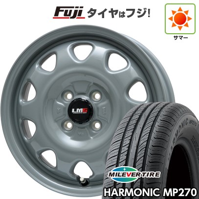 【新品国産車用4穴100】 夏タイヤ ホイール4本セット 185/65R14 ミレバー ハーモニック MP270(限定) レアマイスター LMG OFF-STYLE(グレー) 5J 14インチ(送料無料)
