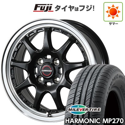 【新品国産車用4穴100】 夏タイヤ ホイール4本セット 185/55R15 ミレバー ハーモニック MP270(限定) ブレスト ユーロマジック タイプSC-9 6J 15インチ(送料無料)|フジコーポレーション