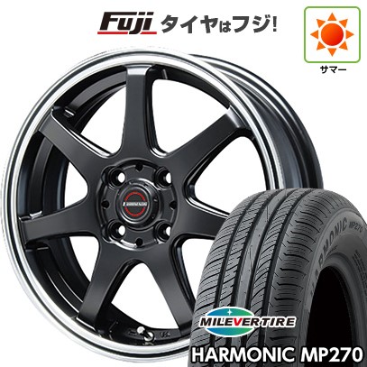 【新品国産車用4穴100】 夏タイヤ ホイール4本セット 195/55R16 ミレバー ハーモニック MP270(限定) ブレスト ユーロマジック タイプS-07 6J 16インチ(送料無料)|フジコーポレーション