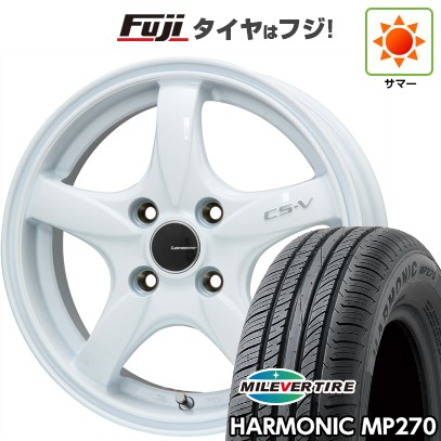 【新品国産車用4穴100】 夏タイヤ ホイール4本セット 195/55R16 ミレバー ハーモニック MP270(限定) レアマイスター CS-V(ホワイト) 6J 16インチ(送料無料)|フジコーポレーション