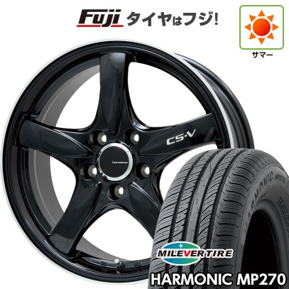 【新品国産車用5穴114.3】 夏タイヤ ホイール4本セット 215/65R16 ミレバー ハーモニック MP270(限定) レアマイスター CS-V(グロスブラック/リムポリッシュ) 7J 16インチ(送料無料)