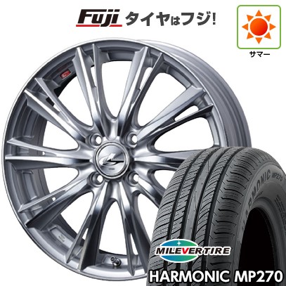 【新品国産車用4穴100】 夏タイヤ ホイール4本セット 185/65R14 ミレバー ハーモニック MP270(限定) WEDS ウェッズ レオニス WX 14インチ(送料無料)|フジコーポレーション