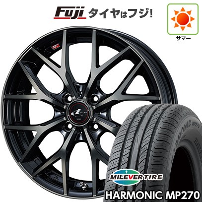 【新品国産車用4穴100】 夏タイヤ ホイール4本セット 185/65R14 ミレバー ハーモニック MP270(限定) WEDS ウェッズ レオニス MX 5.5J 14インチ(送料無料)|フジコーポレーション
