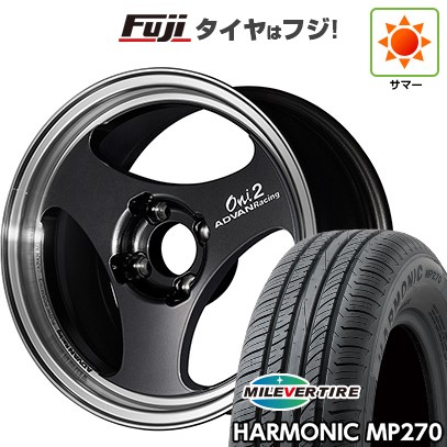 【新品国産車用4穴100】 夏タイヤ ホイール4本セット 185/65R14 ミレバー ハーモニック MP270(限定) ヨコハマ アドバンレーシング ONI2 5.5J 14インチ(送料無料)|フジコーポレーション