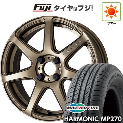 【新品国産車用4穴100】 夏タイヤ ホイール4本セット 195/55R16 ミレバー ハーモニック MP270(限定) WORK ワーク エモーション T7R 6.5J 16インチ(送料無料)