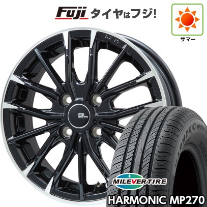 【新品国産車用5穴100】 夏タイヤ ホイール4本セット 205/55R16 ミレバー ハーモニック MP270(限定) ブランドルライン DF-10M グロスブラック/カットスポーク 6.5J 16インチ(送料無料)